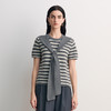 EITIE爱特爱短袖圆领套头净色飘带设计条纹减龄时尚针织衫8501207 商品缩略图10