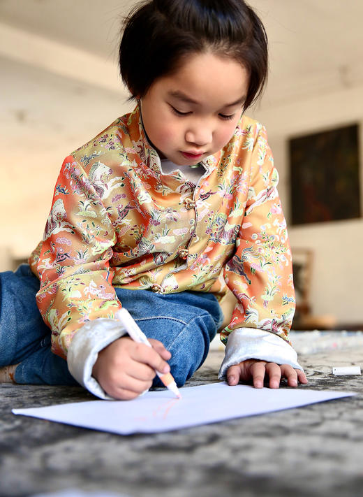 【预售】盛唐牡丹  Kids 蓝灰色马跃新春双穿外套 商品图3