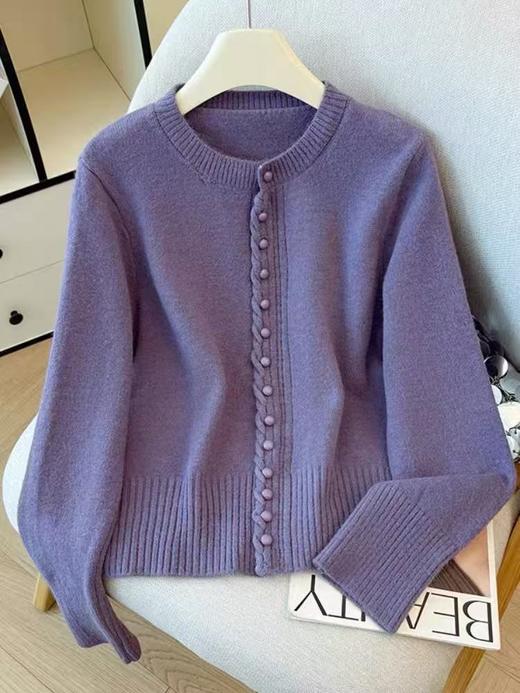 女王节抢购价-不支持退自营【超美针织衫】M21韩系短款精致宽螺纹开衫毛衣-喜出 商品图5