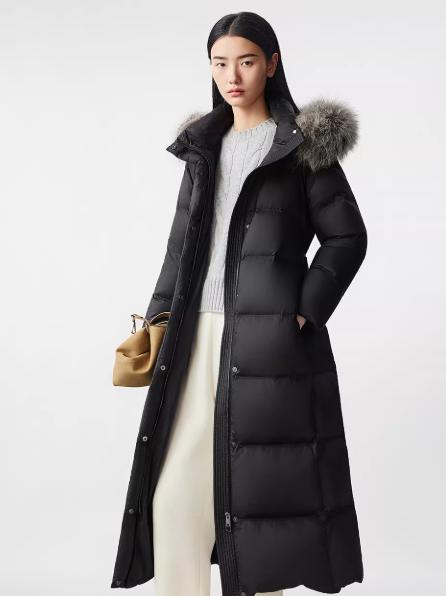 朗姿 【匈牙利白鹅绒】毛领百搭连帽长款羽绒服LCGD98OLC009 商品图0