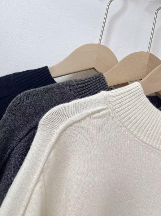 【极简毛衣】半高领立体线条～百搭简约宽松版弹力毛衫-喜出 商品图3