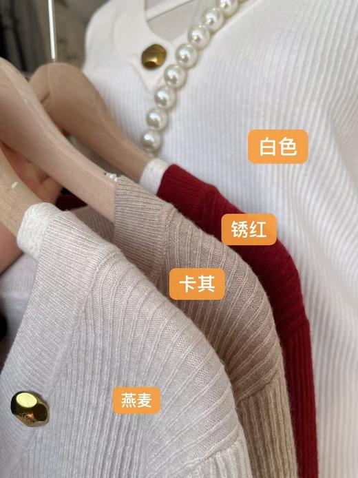 女王节抢购价-不支持退【极简毛衣】V领金扣～百搭气质针织弹力毛衫-喜出 商品图2