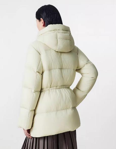 朗姿 【匈牙利白鹅绒】 连帽抽绳收腰中长羽绒服LCGD98OMC002 商品图7