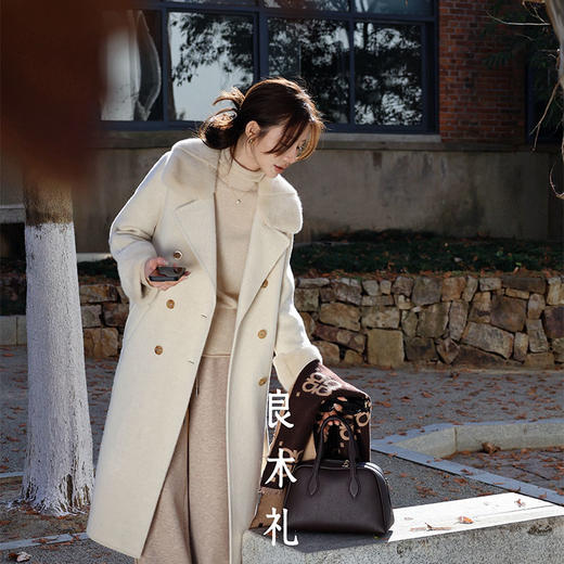 【特价不退换】【预售7天】良木礼山羊绒水貂大衣（D8208） 商品图0