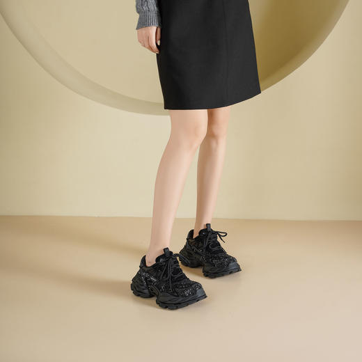 Westory2026年春季厚底老爹鞋烫钻细带潮酷运动鞋W26AM50251 商品图6