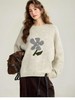 清了！清！不支持退货 自营【超美针织衫】M32韩系慵懒风花朵提花圆领套头百搭毛衣-喜出 商品缩略图0