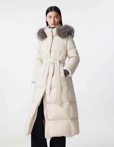 朗姿 【匈牙利白鹅绒】毛领百搭连帽长款羽绒服LCGD98OLC009 商品图5