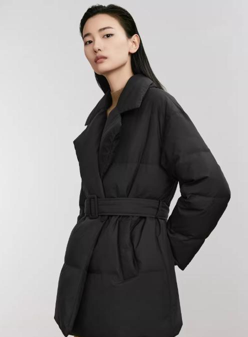 朗姿 【霍尔多巴吉白鹅绒】大翻领短款收腰羽绒服LCFD98OJK017 商品图0