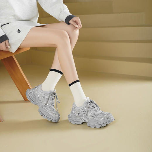 Westory2026年春季厚底老爹鞋烫钻细带潮酷运动鞋W26AM50251 商品图4