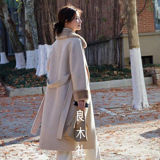 【特价不退换】【预售7天】良木礼骆驼绒水貂大衣(D8206) 商品图7