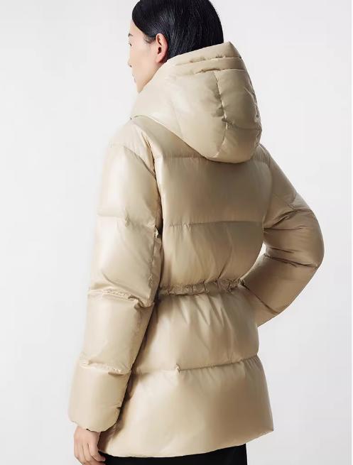 朗姿 【匈牙利白鹅绒】 亮面连帽收腰中长羽绒服LCGD98OYC007 商品图4