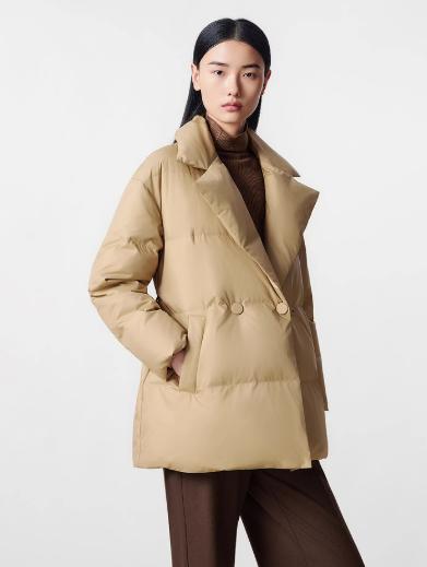 朗姿 【霍尔多巴吉白鹅绒】大翻领短款收腰羽绒服LCFD98OJK017 商品图2