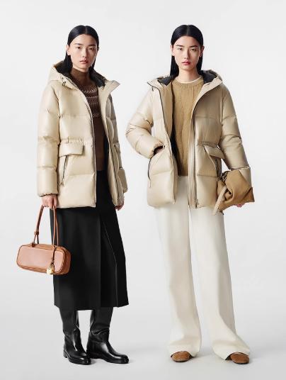 朗姿 【匈牙利白鹅绒】 亮面连帽收腰中长羽绒服LCGD98OYC007 商品图5