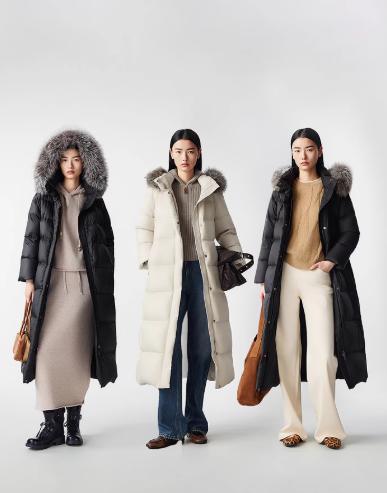 朗姿 【匈牙利白鹅绒】毛领百搭连帽长款羽绒服LCGD98OLC009 商品图2