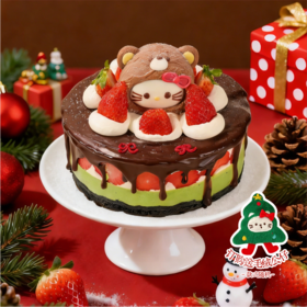 圣诞萌萌Kitty·草莓生巧蛋糕