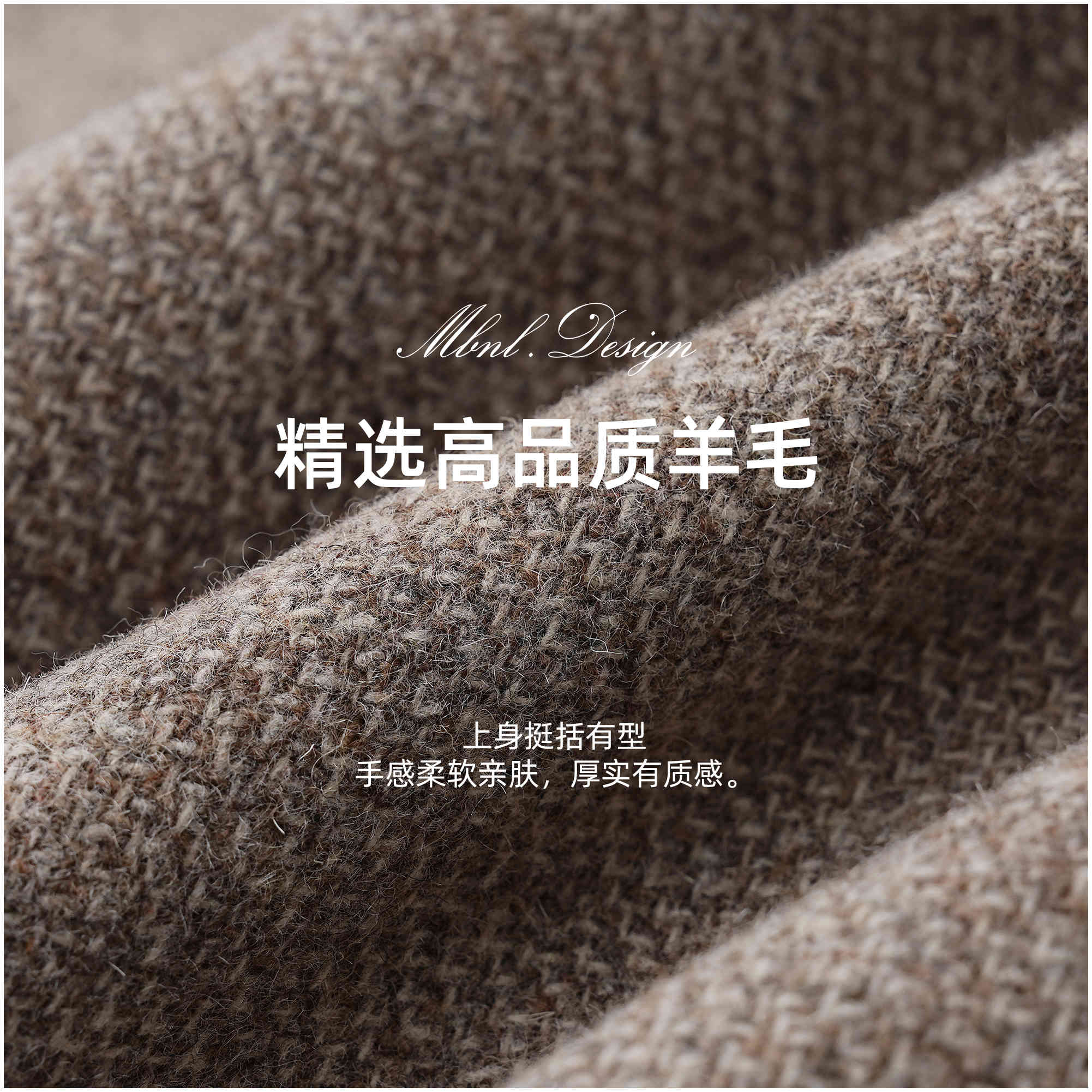 「精选羊毛」秦磊男装卡其中长款多口袋西装外套LL-WD217533 M10商品图3