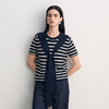 EITIE爱特爱短袖圆领套头净色飘带设计条纹减龄时尚针织衫8501207 商品缩略图5