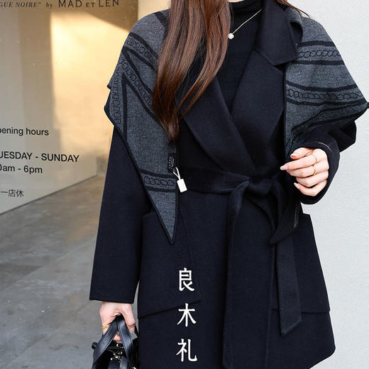 【特价不退换】【预售7天】良木礼山羊绒大衣（围巾）(D8205) 商品图7