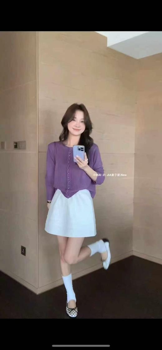 女王节抢购价-不支持退自营【超美针织衫】M21韩系短款精致宽螺纹开衫毛衣-喜出 商品图3
