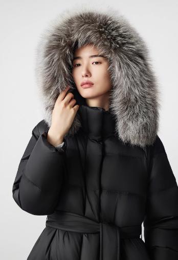 朗姿 【匈牙利白鹅绒】毛领百搭连帽长款羽绒服LCGD98OLC009 商品图1