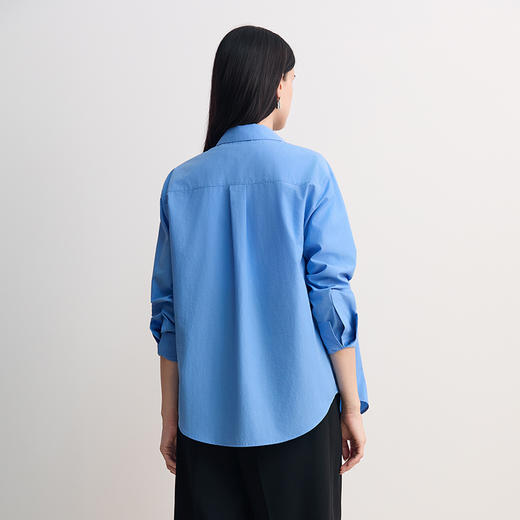 EITIE爱特爱面料微皱工艺直筒宽松口袋logo绣花设计简约时尚衬衣8509203 商品图5