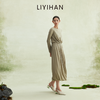 LIYIHAN 2026春新款法式天丝羊毛连衣裙女绿色长袖裙子小众设计感 商品缩略图3