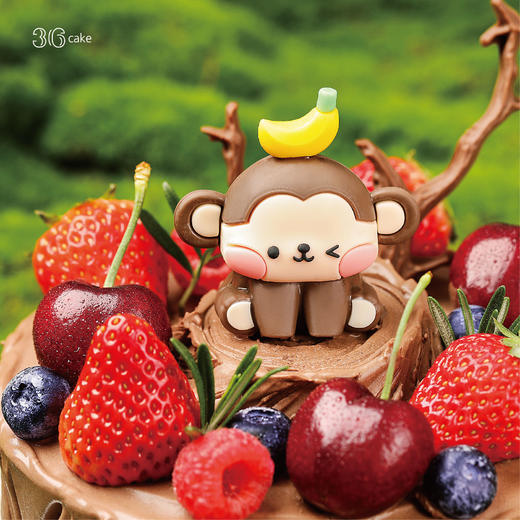 摩羯座 ∙ 萌猴丛林 ∙ 黑巧莓果车厘奶油蛋糕，可选1.5/2.5/6磅 商品图3