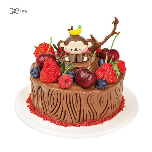 摩羯座 ∙ 萌猴丛林 ∙ 黑巧莓果车厘奶油蛋糕，可选1.5/2.5/6磅 商品图4