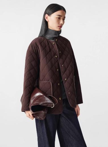 朗姿 百搭圆领棉衣廓形菱格短款棉服外套LCGD98PYC001 商品图1