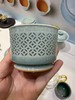 本土斋青瓷粉青玲珑手工马蹄两才盖碗高端功夫茶器镂空重工盖碗青瓷玲珑盖碗容天杯红豆系列青瓷盖碗 商品缩略图8