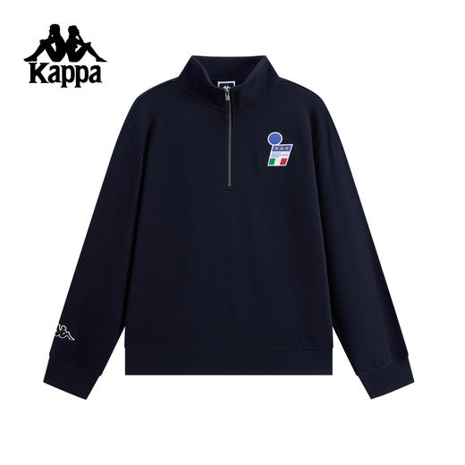 Kappa 运动卫衣男新款半拉链立领复古针织套头衫上衣女K0G12WT03 商品图0