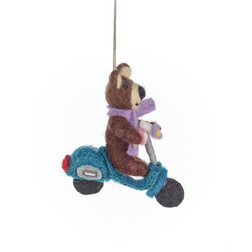 北京仓｜Felt So Good-Buttercup the Bear-骑踏板车的小熊 巴特卡普 羊毛毡 挂件［英国设计师］ 商品图2