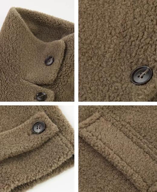 朗姿 气质高领双排扣羊剪绒大衣外套LCGD98TYC001 商品图7