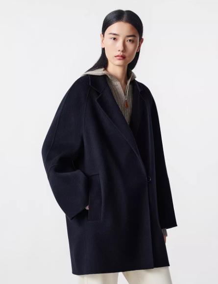 朗姿 气质羊毛羊绒双面呢中长款大衣毛呢外套LCGD98HMC001 商品图4