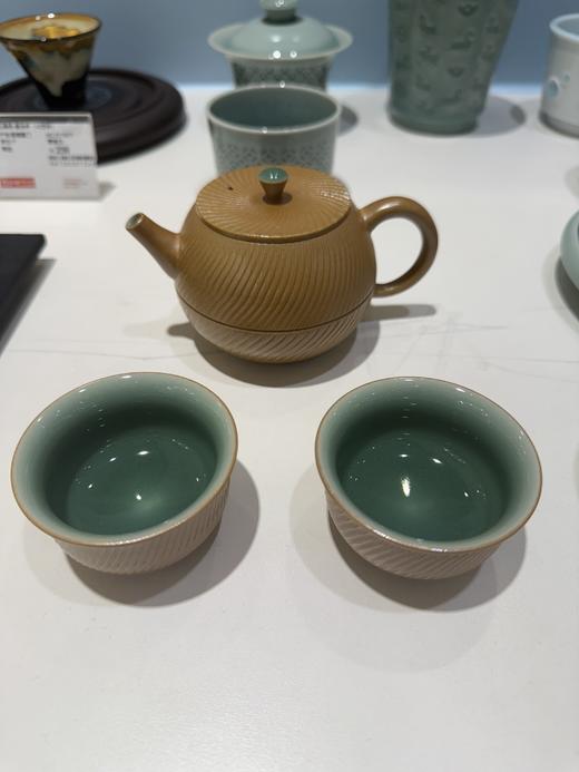 本土斋青瓷跳刀一壶2杯茶具套装 商品图0