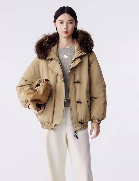 朗姿 【匈牙利白鹅绒】 大毛领短款派克羽绒服厚LCGD98OYC019 商品图0