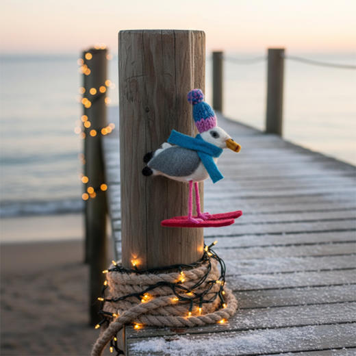 北京仓｜Felt So Good-Ski-Gull-时髦滑雪鸥 羊毛毡 圣诞挂件［英国设计师］ 商品图2