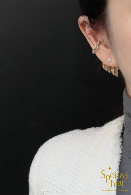 SpoiledBrat Jewelry镀银铁矿石耳骨夹 商品图2