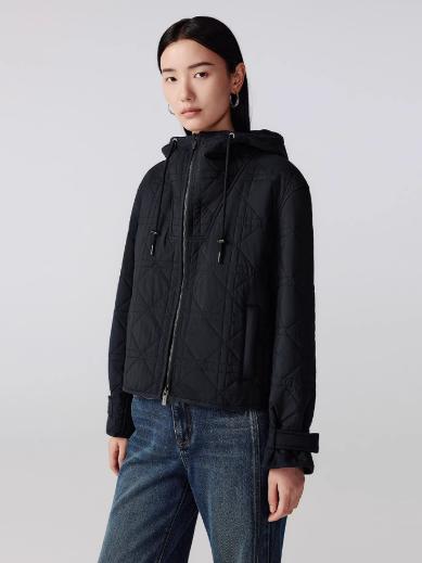 朗姿 简约休闲连帽羊毛短款棉服双向拉链外套LCGD98PHC001 商品图2