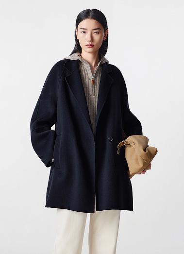 朗姿 气质羊毛羊绒双面呢中长款大衣毛呢外套LCGD98HMC001 商品图0