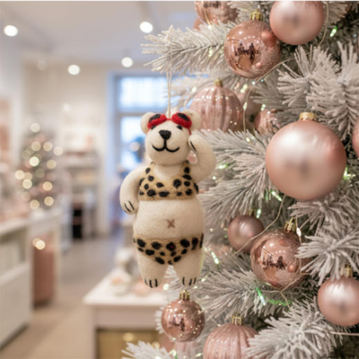 北京仓｜Felt So Good-Diva Polar Bear-魅力天后北极熊 羊毛毡 圣诞挂件［英国设计师］ 商品图4