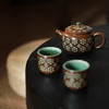 【样品】敦煌风宝相花茶壶单壶泡茶专用茶水分离家用陶瓷功夫茶具大唐宝相花青瓷一壶5杯茶具套装 商品缩略图5