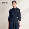 EITIE爱特爱蝴蝶结气质圆领时尚仿牛仔宽松显瘦2026春季新款小上衣A2613115 商品缩略图1