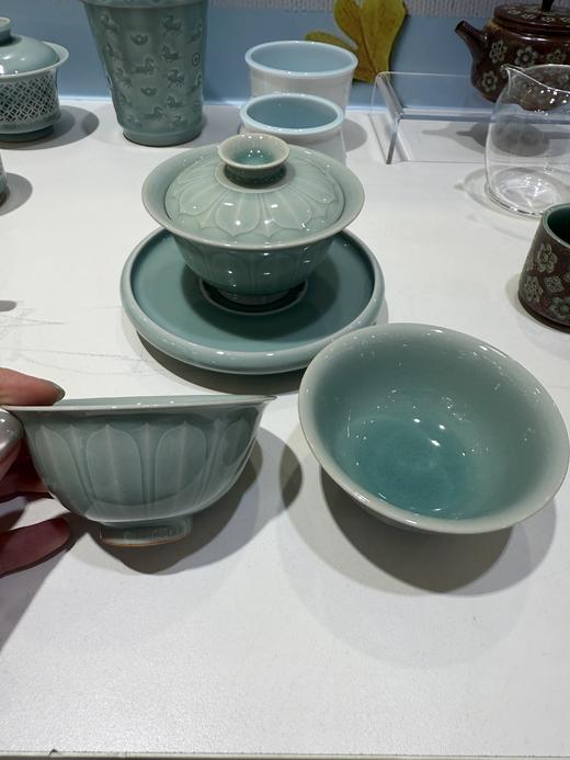 本土斋青瓷莲瓣茶具套装1壶2杯 商品图0