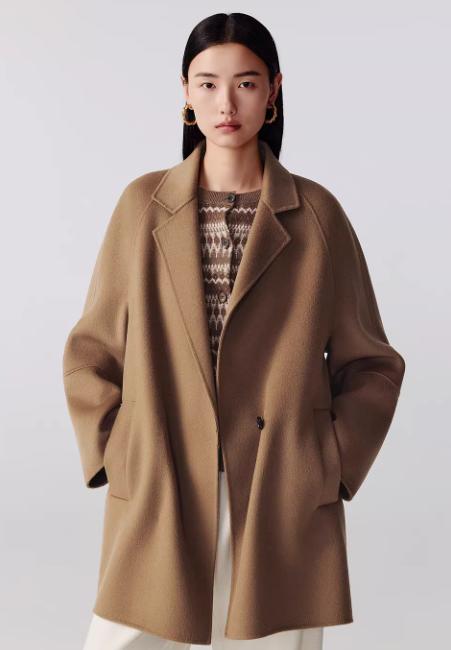 朗姿 气质羊毛羊绒双面呢中长款大衣毛呢外套LCGD98HMC001 商品图5