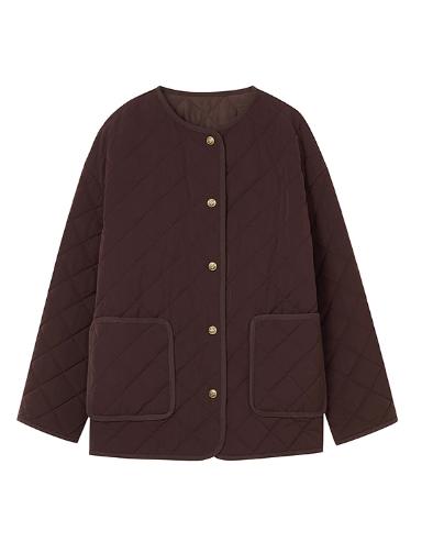 朗姿 百搭圆领棉衣廓形菱格短款棉服外套LCGD98PYC001 商品图7