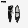 MIO米奥2026春季新款尖头低跟一字式扣带浅口单鞋水钻玛丽珍女鞋M261460106 商品缩略图3