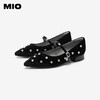 MIO米奥2026春季新款尖头低跟一字式扣带浅口单鞋水钻玛丽珍女鞋M261460106 商品缩略图2