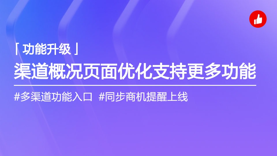 渠道概况页面优化，支持展示更多功能
