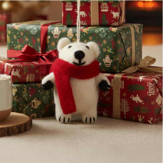 北京仓｜Felt So Good-Pedro Polar Bear-红围巾北极熊 佩德罗 羊毛毡 挂件［英国设计师］ 商品图2